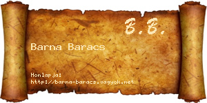 Barna Baracs névjegykártya